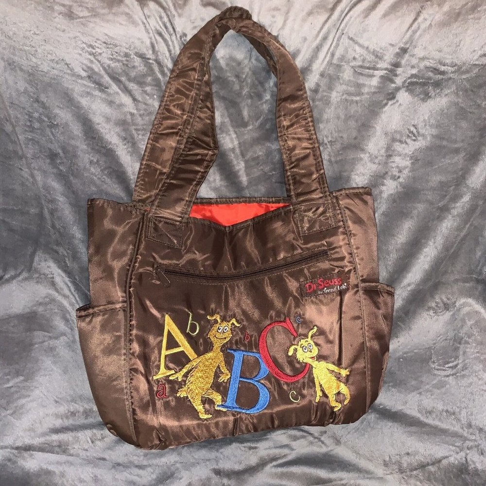 Dr. Seuss Tote Bag Trend Lab ABC Handbag Diaper Baby Bag Brown NWOT